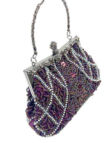 BOLSOS VINTAGE MORADOS BERENJENA CON ASA RIGIDA PARA MADRINAS E INVITADAS