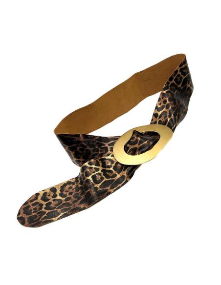 CINTURONES PIEL ANIMAL PRINT LEOPARDO MARRONES Y NEGROS