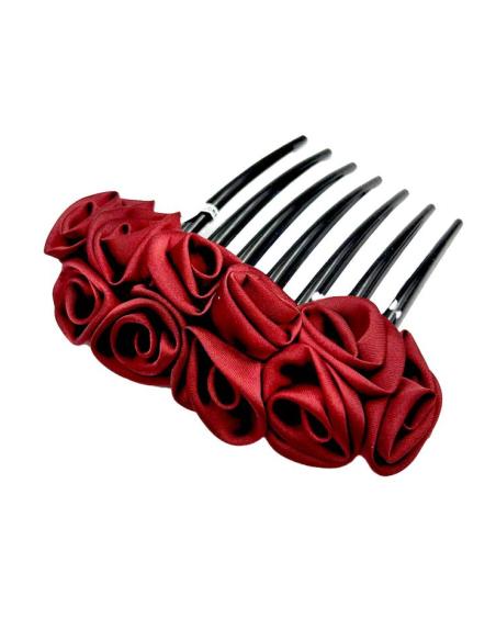 PEINETAS GRANATES DE FLORES PARA INVITADAS DE BODA Y EVENTOS