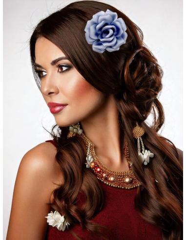 FLORES PEQUEÑAS AZULES DE TELA PARA BODAS BAUTIZOS Y COMUNIONES
