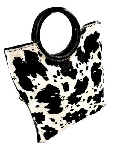 BOLSOS PIEL DE POTRO ONLINE ANIMAL PRINT VACA BLANCO Y NEGRO