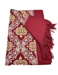 PAÑUELOS GRANATES CON BORDADOS TIPO PASHMINA CHAL PARA INVIERNO