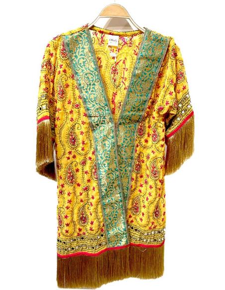 KIMONOS ONLINE DE GASA VIVOS COLORES Y FLECOS BOHO CHIC