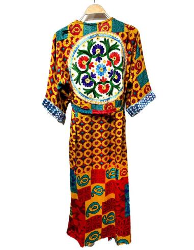 KIMONOS MUJER DE SEDA LARGOS CON MANDALA ESTILO GYPSY CHIC