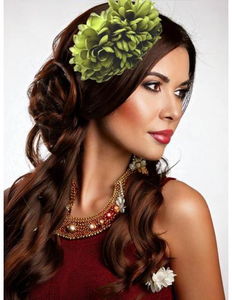 DIADEMAS PARA INVITADAS DE BODA CON FLORES VERDES | EL JARDIN DEL DESEO