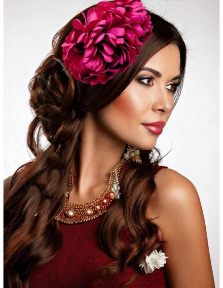 DIADEMAS PARA INVITADAS DE BODA CON FLORES FUCSIAS | EL JARDIN DEL DESEO