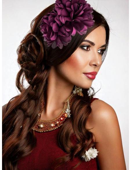 DIADEMAS DE INVITADA BODA CON FLORES MORADAS | EL JARDIN DEL DESEO