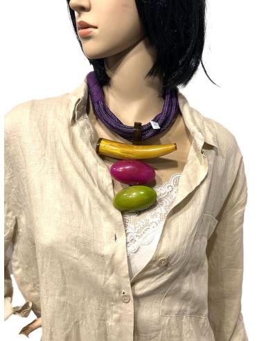 COLLARES MORADOS CON COLGANTE DE ASTA AFRICA | EL JARDIN DEL DESEO