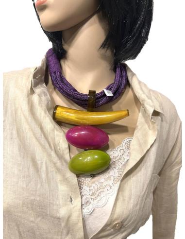 COLLARES MORADOS CON COLGANTE DE ASTA AFRICA | EL JARDIN DEL DESEO