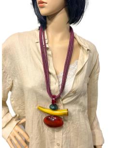 COLLARES VINO BURDEOS Y PRECIOSO COLGANTE TRIBAL | EL JARDIN DEL DESEO
