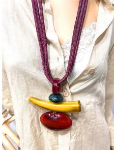 COLLARES VINO BURDEOS Y PRECIOSO COLGANTE TRIBAL | EL JARDIN DEL DESEO 2