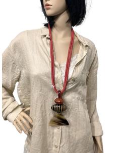 COLLARES ROJOS CON EXQUISITO COLGANTE BOHO | EL JARDIN DEL DESEO