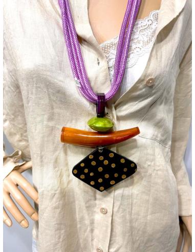 COLLARES VIOLETAS CON EXQUISITO COLGANTE BOHO | EL JARDIN DEL DESEO