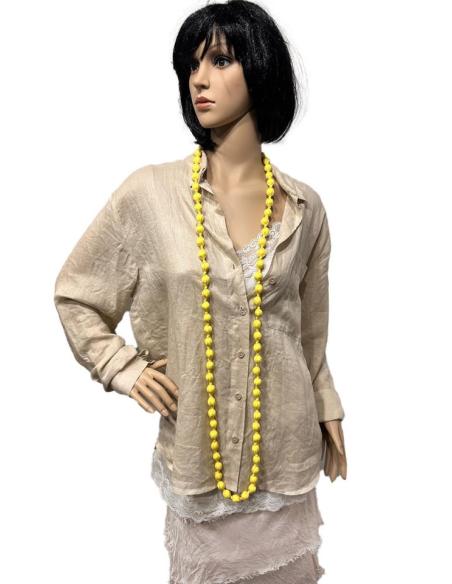 COLLARES AMARILLOS PARA MUJER DE TELA Y MADERA | EL JARDIN DEL DESEO