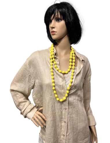 COLLARES AMARILLOS PARA MUJER DE TELA Y MADERA | EL JARDIN DEL DESEO
