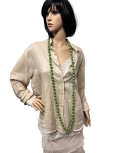 COLLARES VERDES PARA MUJER DE TELA Y MADERA | EL JARDIN DEL DESEO