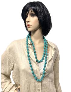 COLLARES VERDE MAR PARA MUJER DE TELA Y MADERA | EL JARDIN DEL DESEO 2