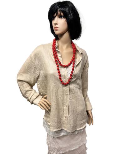 COLLARES ROJOS DE MUJER DE TELA Y MADERA | EL JARDIN DEL DESEO