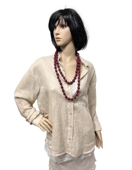 COLLARES GRANATES DE MUJER DE TELA Y MADERA | EL JARDIN DEL DESEO