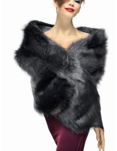 Imagen del producto ESTOLAS BODA NEGRAS DE PELO SINTETICO | EL JARDIN DEL DESEO