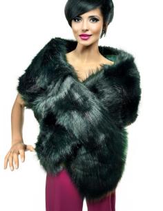 ESTOLAS BODA VERDES OSCURO DE PELO SINTETICO | EL JARDIN DEL DESEO