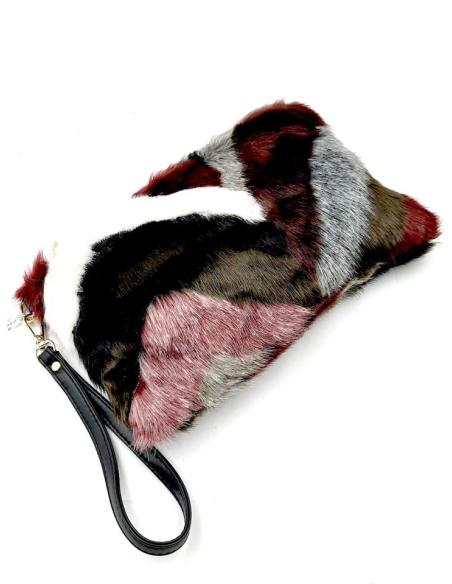BOLSOS DE PELO GRANATE Y NEGRO IDEAL PARA LOOK DE DIA Y NOCHE
