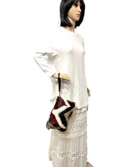 BOLSOS DE PELO GRANATE Y NEGRO IDEAL PARA LOOK DE DIA Y NOCHE