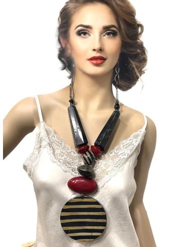 COLLARES ASTA ARTESANALES GRANATES CAMEL Y NEGROS | EL JARDIN DEL DESEO