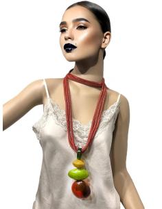 COLLARES ROJOS ESTILO TRIBAL COLECCION AFRICA | EL JARDIN DEL DESEO