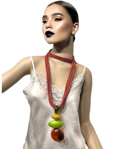 COLLARES ROJOS ESTILO TRIBAL COLECCION AFRICA | EL JARDIN DEL DESEO