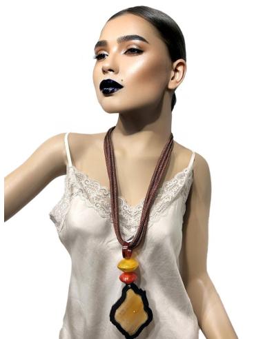 COLLARES ETNICOS MARRONES LARGOS DE ASTA | EL JARDIN DEL DESEO