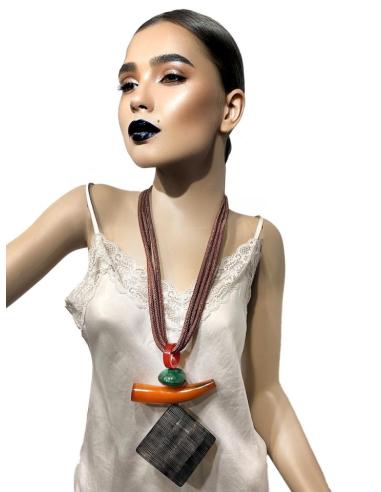 COLLARES MARRONES CON EXOTICO COLMILLO TRIBAL | EL JARDIN DEL DESEO