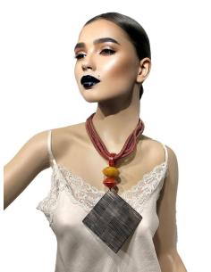 COLLARES CORTOS TEJA ESTILO TRIBAL | EL JARDIN DEL DESEO