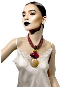 COLLARES TEJA CON COLGANTE TRIBAL DE ASTA | EL JARDIN DEL DESEO