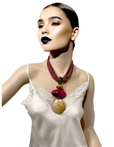 COLLARES TEJA CON COLGANTE TRIBAL DE ASTA | EL JARDIN DEL DESEO