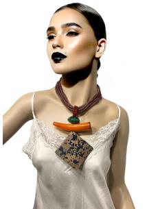 COLLARES MARRONES PARA MUJER CON COLMILLO TRIBAL | EL JARDIN DEL DESEO