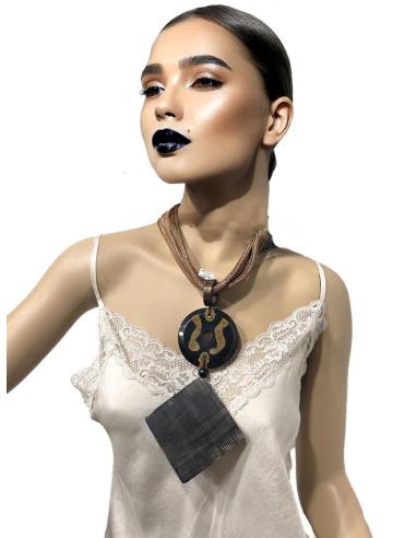 COLLARES MARRONES TOFFEE ESTILO TRIBAL | EL JARDIN DEL DESEO