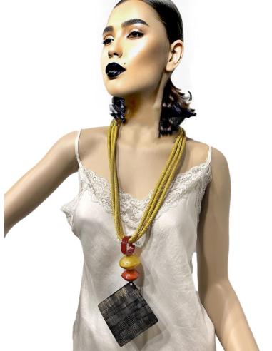 COLLARES MUJER LARGOS EN MOSTAZA  | EL JARDIN DEL DESEO
