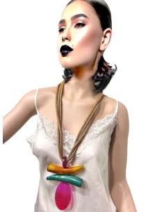 COLLARES MOSTAZAS TONO OCRE CON COLMILLOS | EL JARDIN DEL DESEO