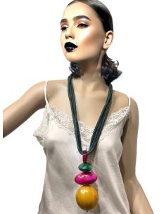 COLLARES LARGOS VERDES Y FUCSIAS PARA DIARIO | EL JARDIN DEL DESEO