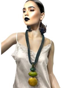 Imagen del producto COLLARES LARGOS DE ASTA TONOS VERDES Y MOSTAZA | EL JARDIN DEL DESEO