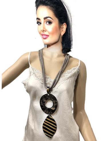 COLLARES MUJER ESTILO TRIBAL COLOR TOPO Y NEGRO | EL JARDIN DEL DESEO