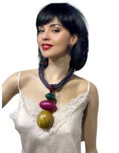 COLLARES MORADOS AZULADOS ESTILO BOHO CORTOS | EL JARDIN DEL DESEO