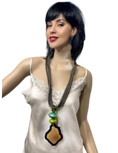 COLLARES ETNICOS DE MUJER VERDE CAZA LARGOS | EL JARDIN DEL DESEO