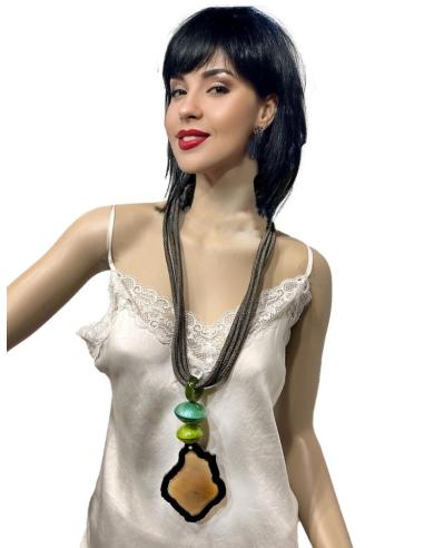 COLLARES ETNICOS DE MUJER VERDE CAZA LARGOS | EL JARDIN DEL DESEO