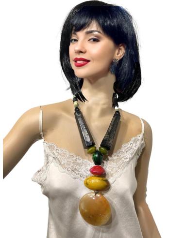 COLLARES VISTOSOS DE LAVA MADERA Y ASTA | EL JARDIN DEL DESEO