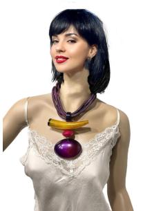 COLLARES CORTOS MORADOS CON COLMILLO | EL JARDIN DEL DESEO