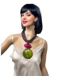 COLLARES ETNICOS MORADOS DE ASTA Y CORDON | EL JARDIN DEL DESEO
