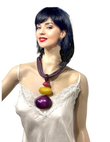 COLLARES DE ASTA MORADOS ESTILO BOHO ETNICO | EL JARDIN DEL DESEO