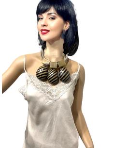 COLLARES AFRICANOS BEIGE CON DECORACION TRIBAL | EL JARDIN DEL DESEO